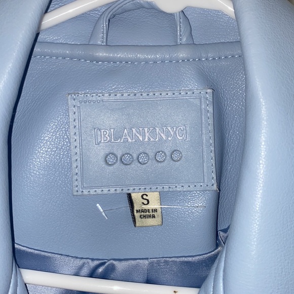 Blank NYC Blue Vegan Leather Jacket NWOT - Picture 3 of 7